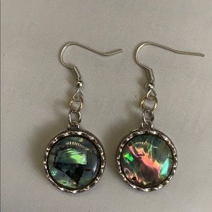 🐚Abalone and silver earrings 🐚